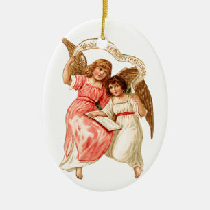 Old-fashioned Christmas, Angels Ceramic Tree Decoration