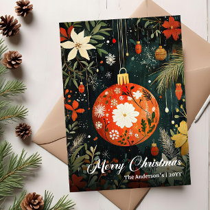 Old Fashioned Christmas Bauble Digital Greeting Holiday Card