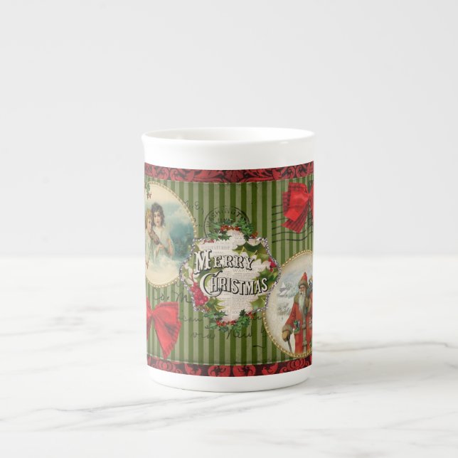 Old Fashioned Christmas Bone China Mug (Front)