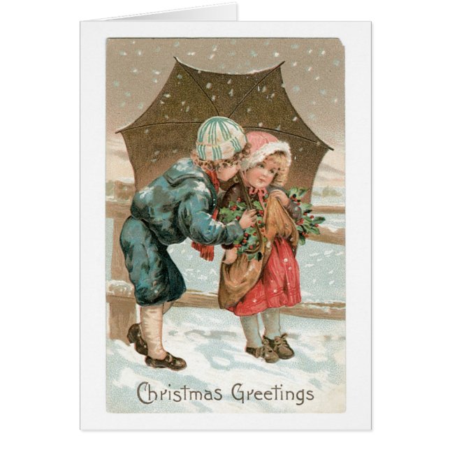 Old-fashioned Christmas, Boy & Girl (Front)