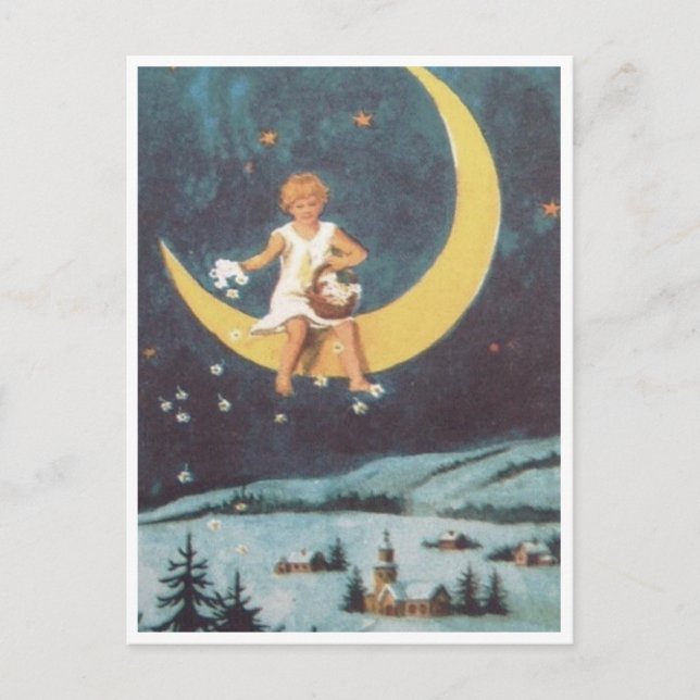 Old Fashioned Christmas Card- Blank Holiday Postcard (Front)