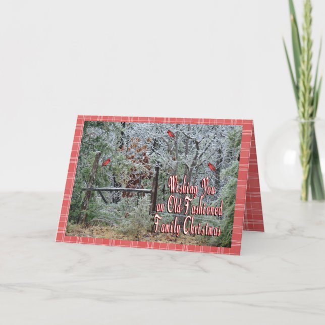 Old Fashioned Christmas-customise Holiday Card (Front)