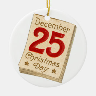 Old-fashioned Christmas, December 25 Ceramic Tree Decoration