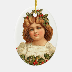 Old-fashioned Christmas, Girl Ceramic Tree Decoration