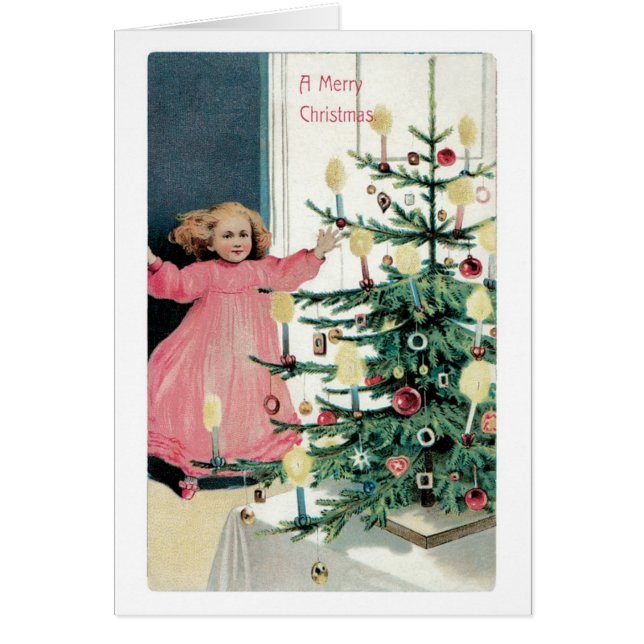 Old-fashioned Christmas, Girl, Christmas tree (Front)