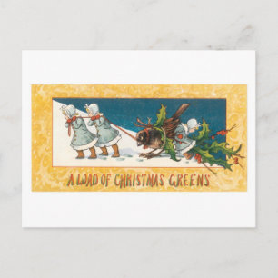 Old-fashioned Christmas Holiday Postcard