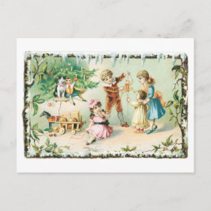 Old-fashioned Christmas Holiday Postcard
