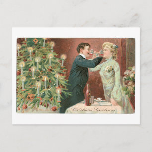 Old-fashioned Christmas Holiday Postcard