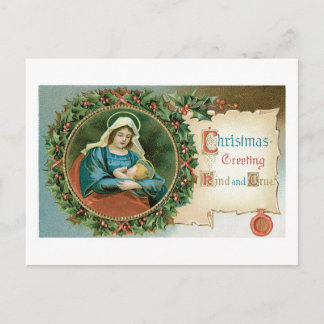 Old-fashioned Christmas, Mary Holiday Postcard