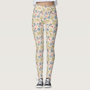 Old Fashioned Christmas Ornaments Hanging on Trees Leggings