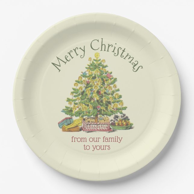 Old Fashioned Christmas Personalised Paper Plate (Front)
