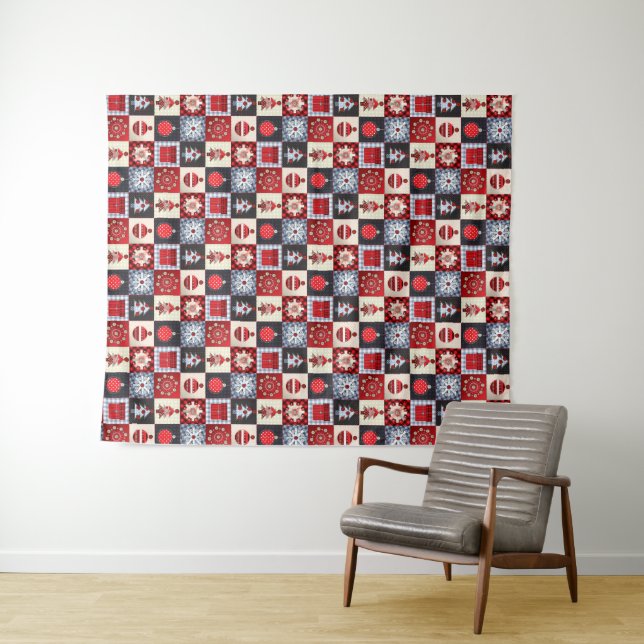 Old Fashioned Christmas Quilt Tapestry (In Situ (Horizontal))