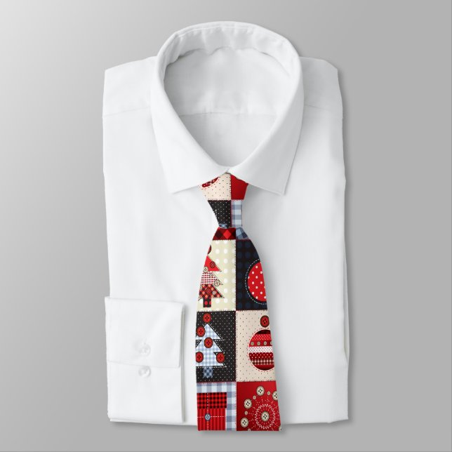 Old Fashioned Christmas Quilt Tie (Tied)