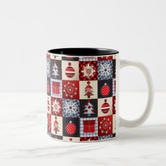 Old Fashioned Christmas Quilt Two-Tone Coffee Mug