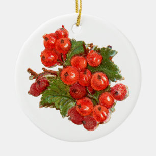 Old-fashioned Christmas, Redcurrant Ceramic Tree Decoration