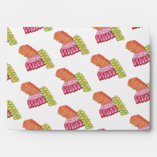 Old-Fashioned Christmas Ribbon Candy Holiday Sweet Envelope