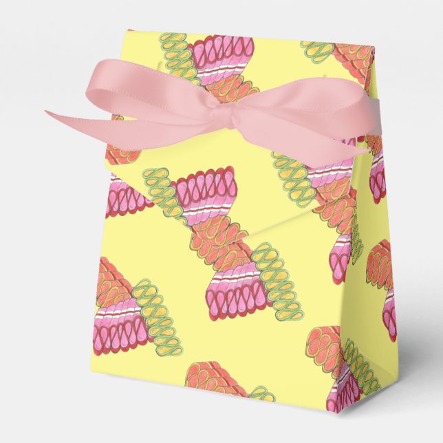 Old-Fashioned Christmas Ribbon Candy Holiday Sweet Favour Box (Front Side)