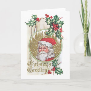 Old-fashioned Christmas, Santa Holiday Card