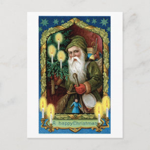 Old-fashioned Christmas, Santa Holiday Postcard