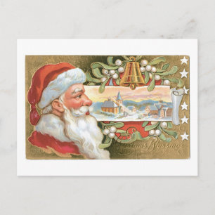 Old-fashioned Christmas, Santa Holiday Postcard