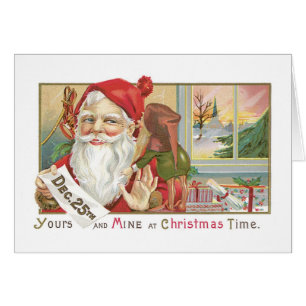 Old-fashioned Christmas, Santa with Tonttu