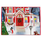 Old Fashioned Christmas Scene Victorian House Snow