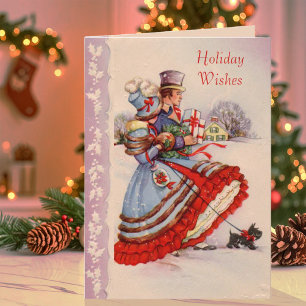 Old Fashioned Christmas Shopping Greeting Card
