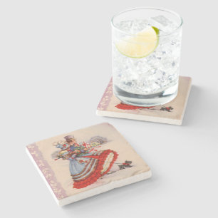 Old-Fashioned Christmas Shopping Stone Coaster