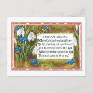 Old-fashioned Christmas, Snowdrops Holiday Postcard