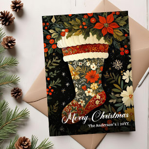 Old Fashioned Christmas Stocking Printable Holiday Card