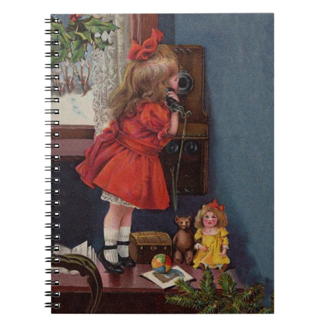 Old Fashioned Christmas telephone Notebook (Front)