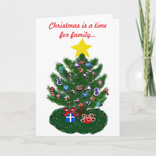 Old-Fashioned Christmas Tree Family Time Card