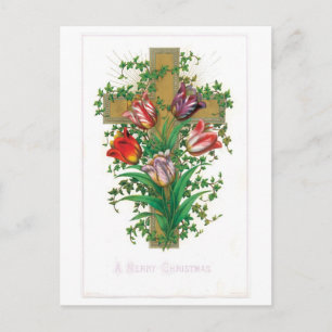 Old-fashioned Christmas, Tulip Holiday Postcard