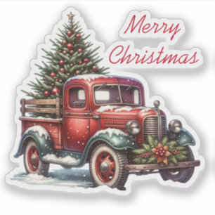  Old-Fashioned Christmas Vintage Red Truck