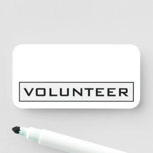 Old Fashioned, Classic "VOLUNTEER" Name Tag