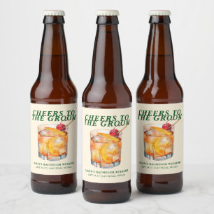 Old Fashioned Cocktail Bachelor Weekend Beer Bottle Label