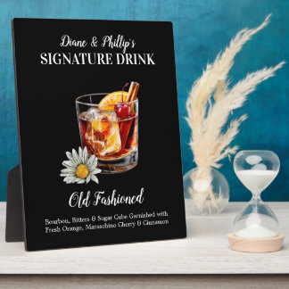 Old Fashioned Cocktail Bar Sign Personalised Plaque