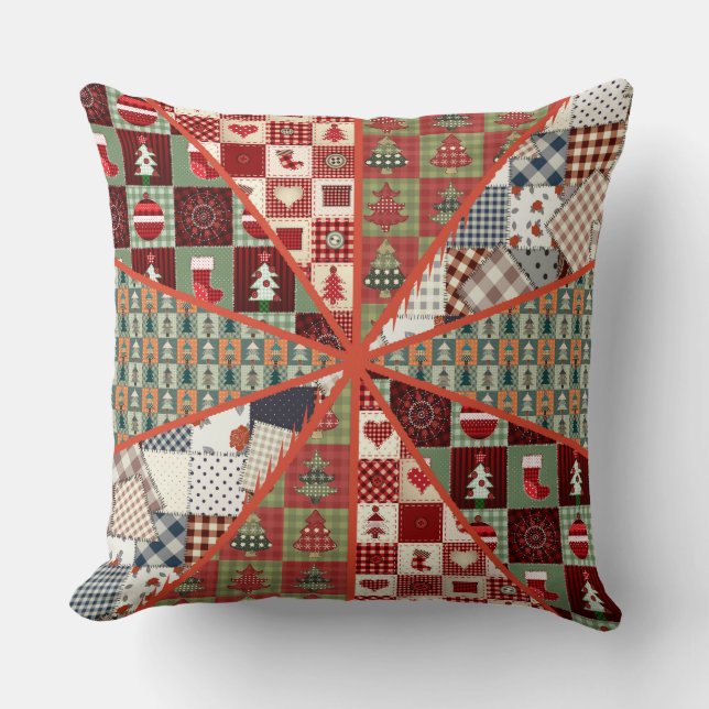 Old Fashioned Country Christmas Decor Cushion (Front)