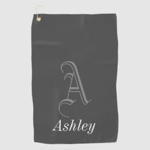 Old Fashioned Custom Name and Initial Letter Golf Towel