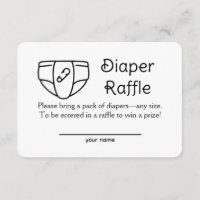 Old Fashioned Diaper Raffle Ticket Enclosure Card
