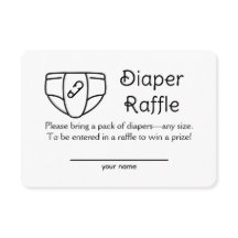 Old Fashioned Diaper Raffle Ticket Enclosure Card
