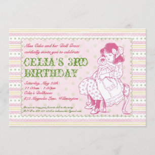Old Fashioned Doll Party Invitation