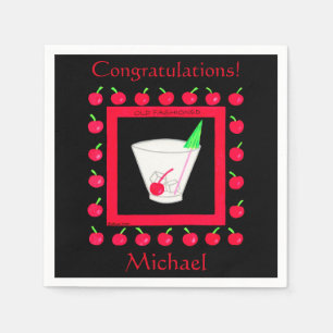 Old Fashioned Drink Congratulations Custom Name Napkin