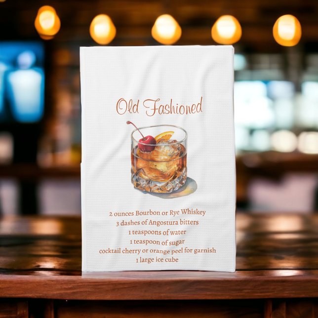 Old Fashioned Drink Recipe Tea Towel (Creator Uploaded)