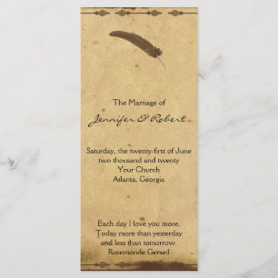 Old Fashioned Elegance Parchment Wedding Program