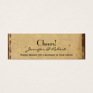 Old Fashioned Elegance Wedding Drink Tickets