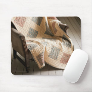 Old-fashioned Faded Quilt On an Armchair Mouse Pad