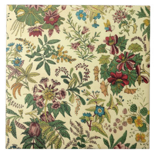 Old Fashioned Floral Abundance Ceramic Tile