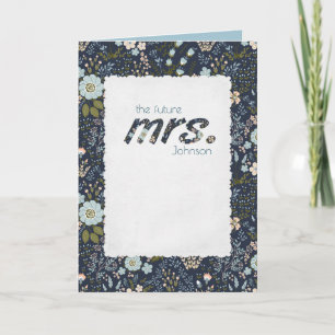 old-fashioned floral pattern bridal shower card