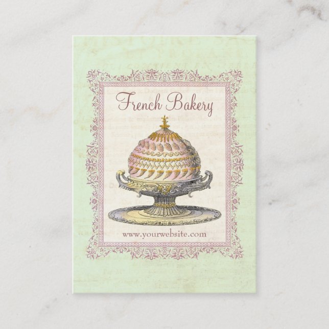 Old Fashioned French Bakery Vintage Business Card (Front)
